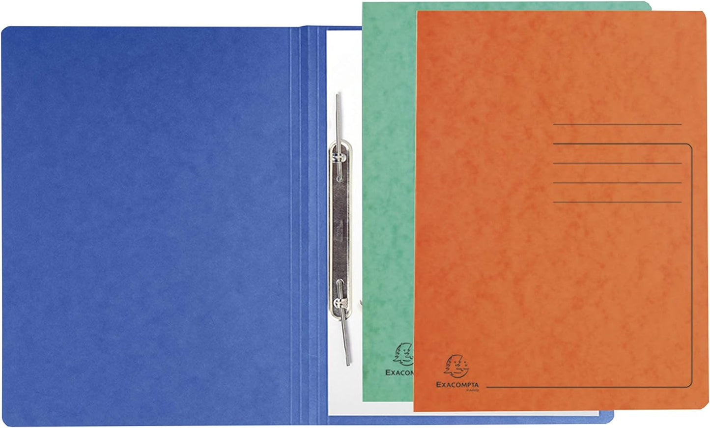 Exacompta - Ref 240222E - Heavyweight Mottled Pressboard Spring Folder - Suitable for A4 Documents, 355gsm Mottled Pressboard, Holds Approx. 300 Sheets - Blue blue Pack of 1 Successor model | spiral stapler