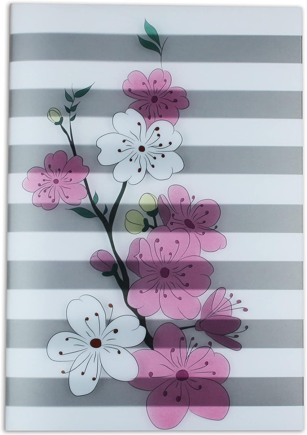 RNK 46763 Notebook "Cherry Blossom", Squared, DIN A5, with PP Plastic Cover, 100 Sheets, 60 g/m², Pack of 1 Modern