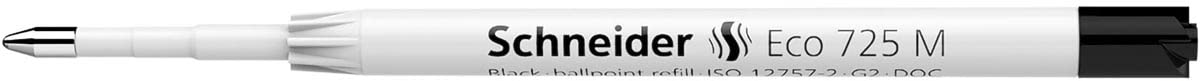 Schneider Eco 725 Permanent Ballpoint Pen Refill - Medium Line Thickness M or F - Black