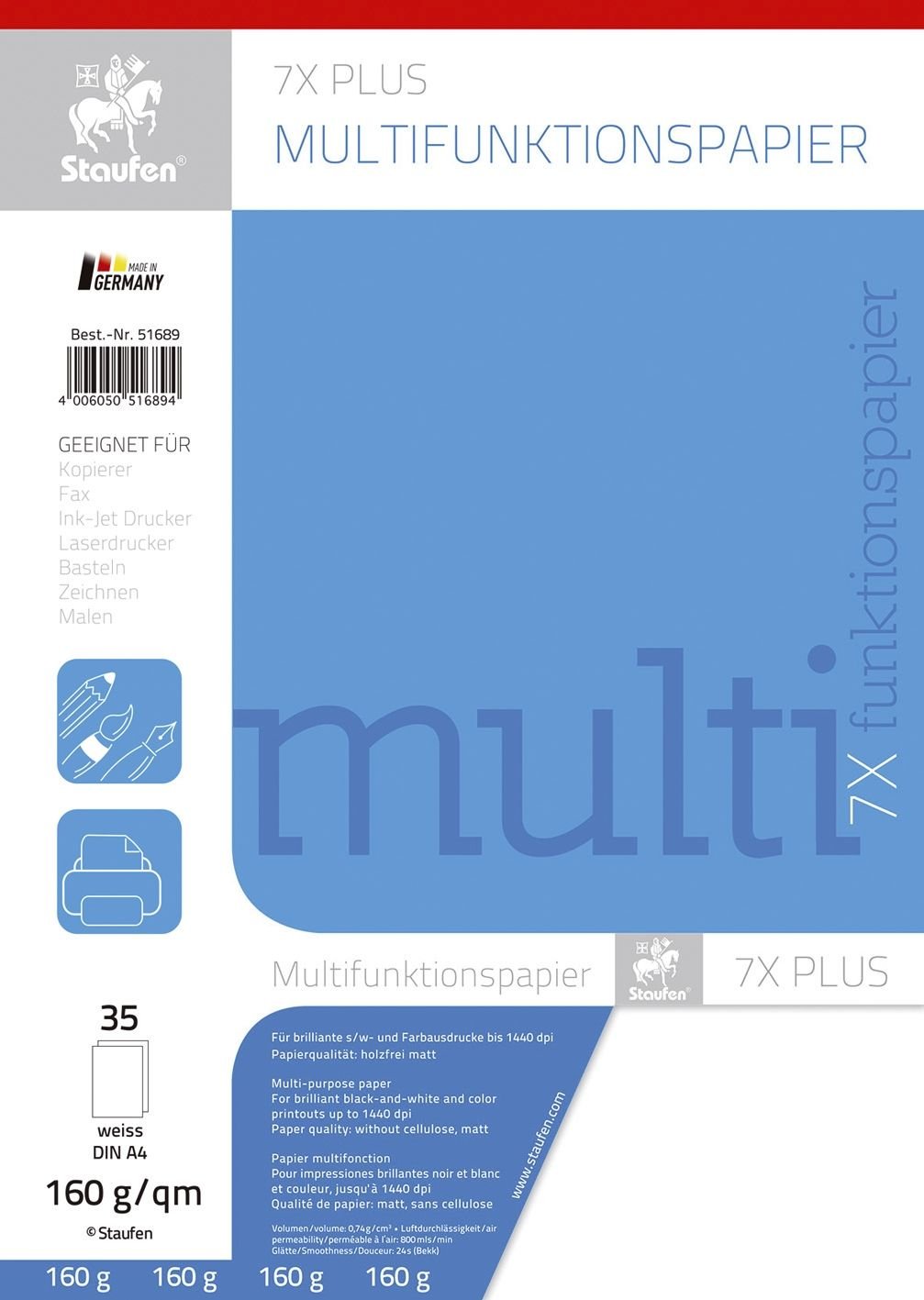 Staufen® Kopierpapier DIN A4 160 g/qm 35 Blatt