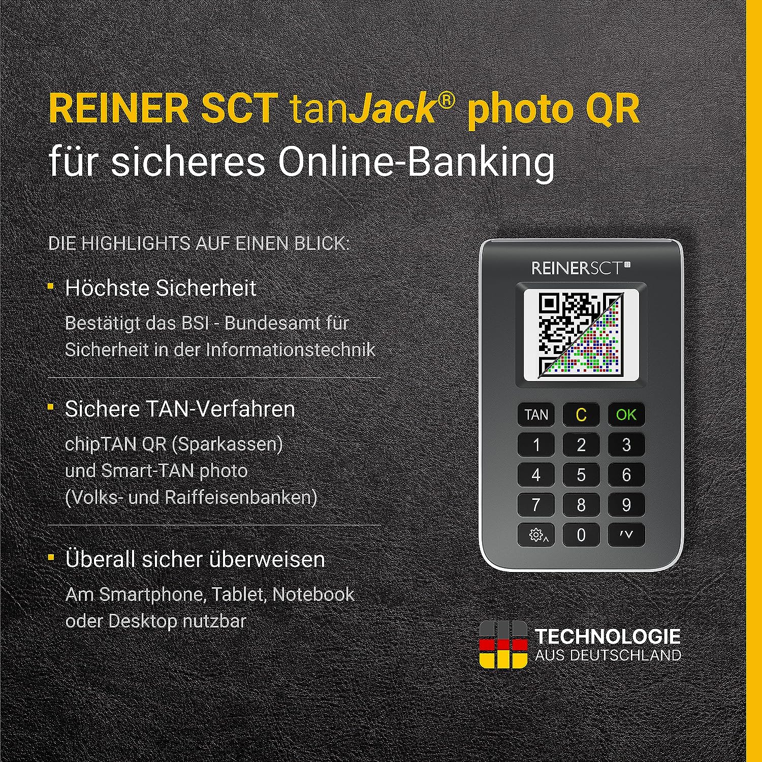 REINER SCT tanJack photo QR I Chip Tan Generator for Online Banking