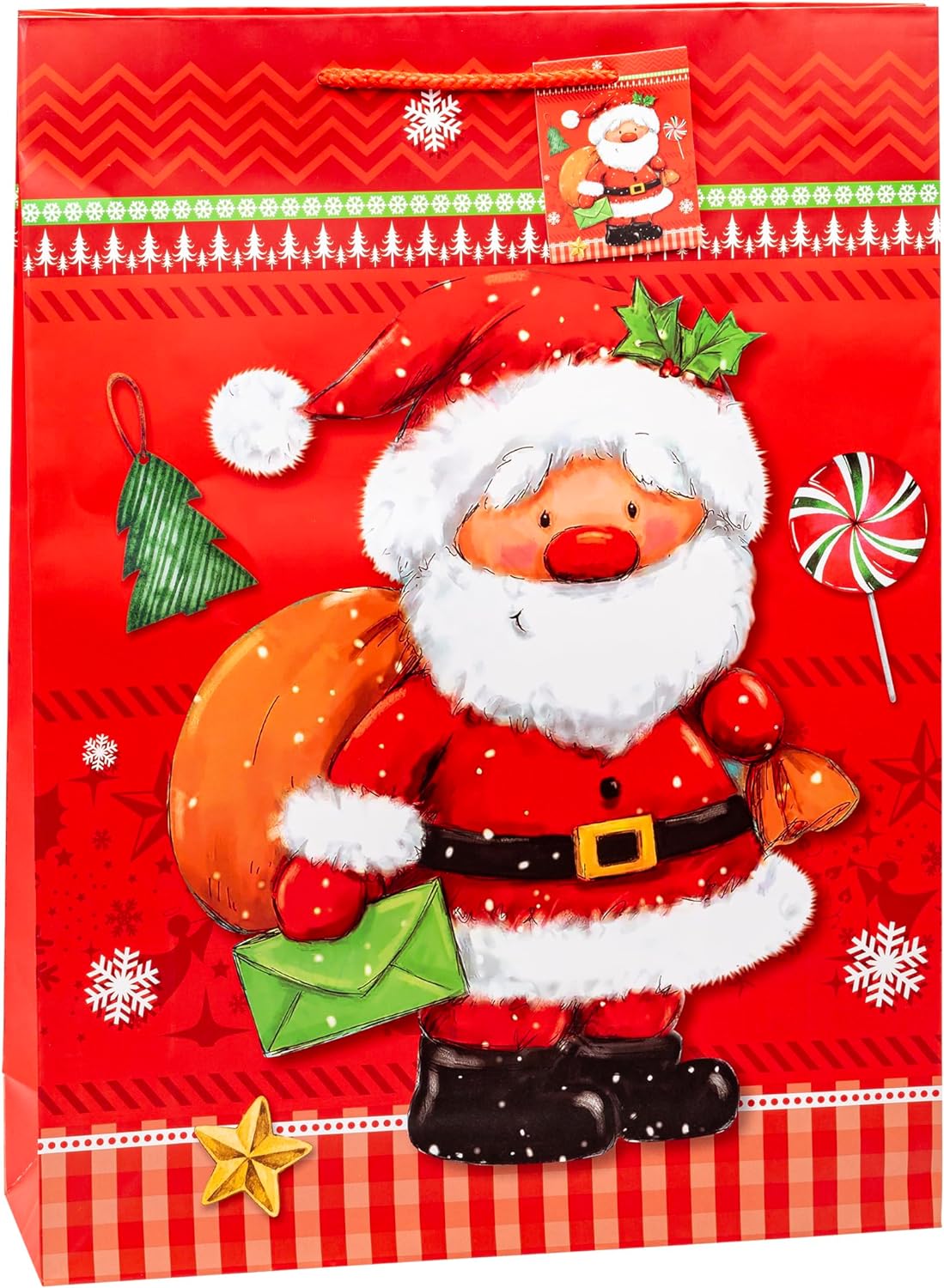 TSI 84177 gift bags Christmas No 7, Pack of 12, size: xtra large (17,5 x 13 x 4 inch) 1 count (Pack of 12) XXL Single