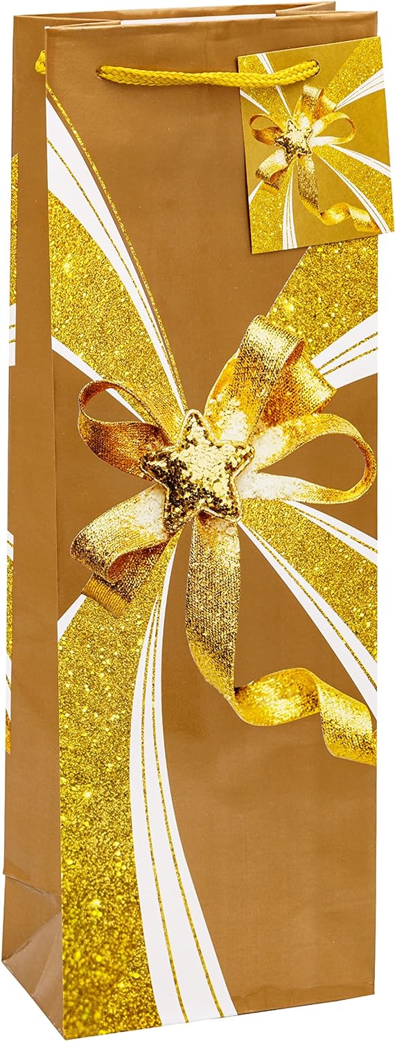 TSI 84287 Gift Bags Christmas No. 7, Pack of 12, Size: Bottle (4.5 x 3 x 14 inch)