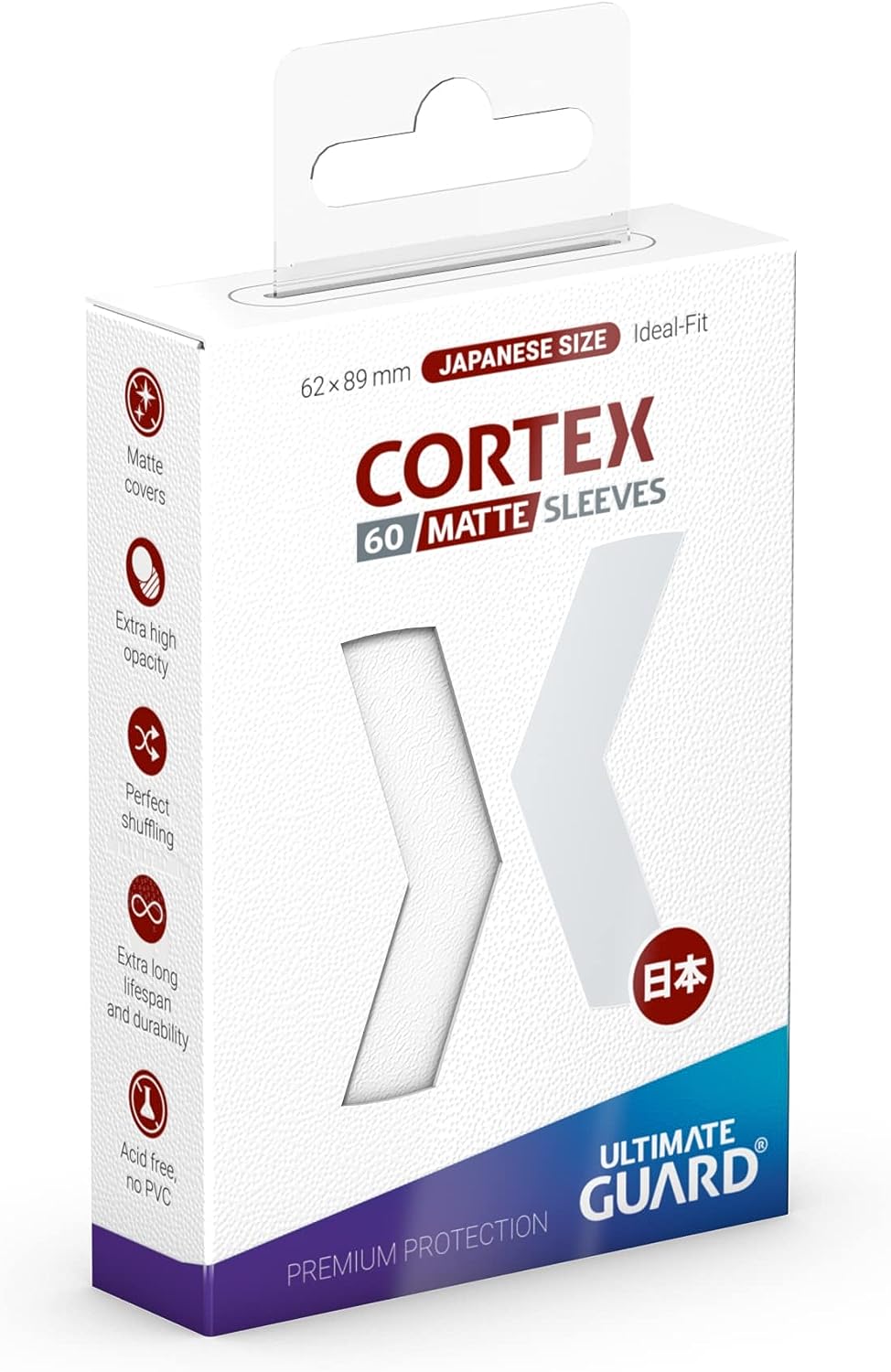 Ultimate Guard Cortex Sleeves Japanese Size Matte (60) (62 x 89 mm), Colour: White