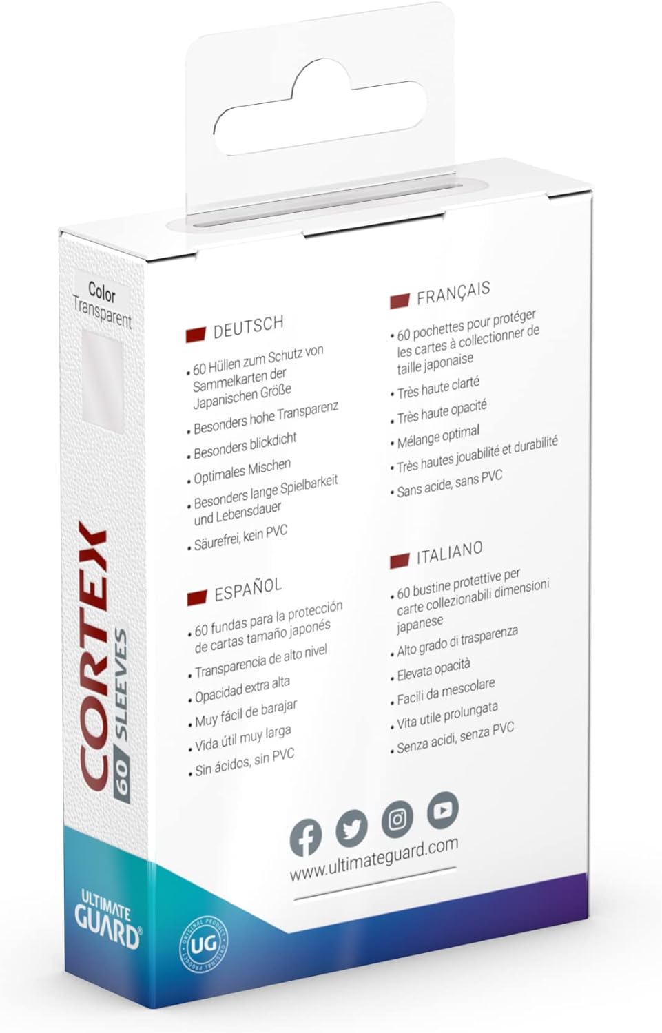 Cortex Sleeves Japanese Size Transparent (60