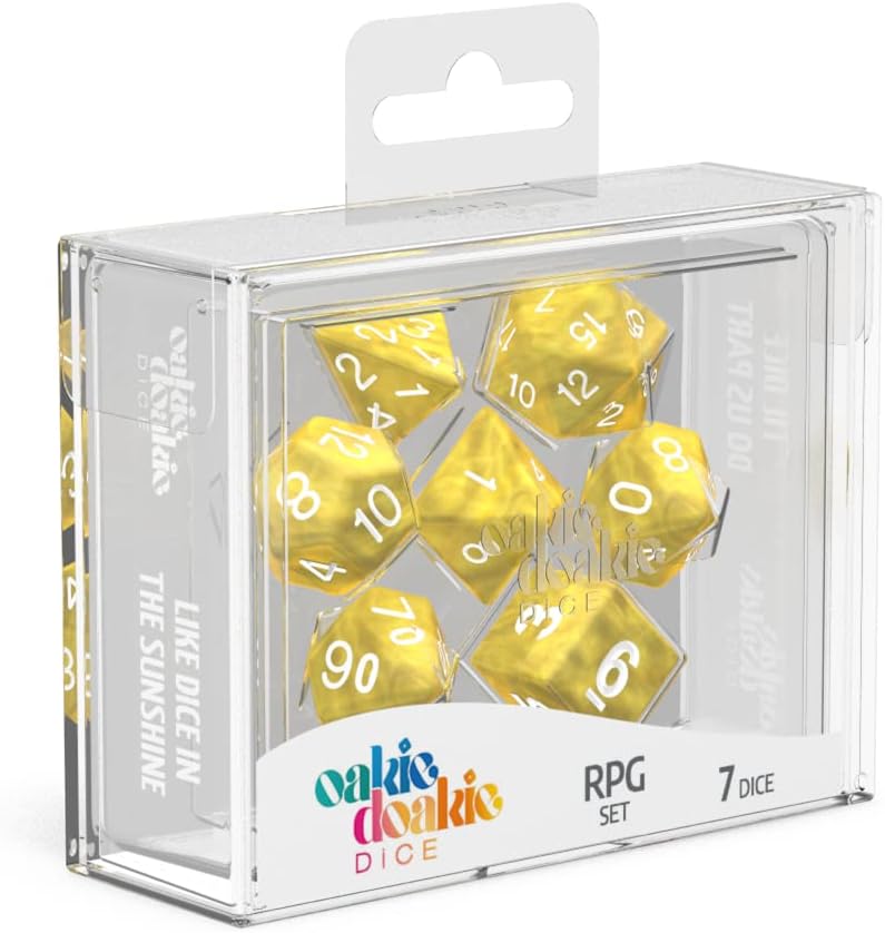 Oakie Doakie Dice RPG Set Marble - Yellow (7)