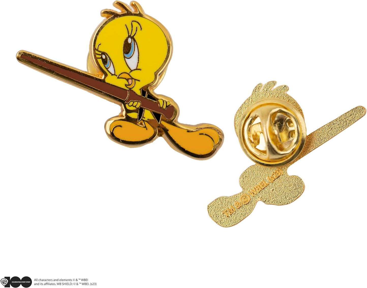 Cinereplicas - Bugs Bunny & Daffy Duck in Hogwarts/Tweety & Sylvester/Bugs Bunny und Daffy Duck 2er Set Metall-Pins ~5cm - Offizielle Lizenz