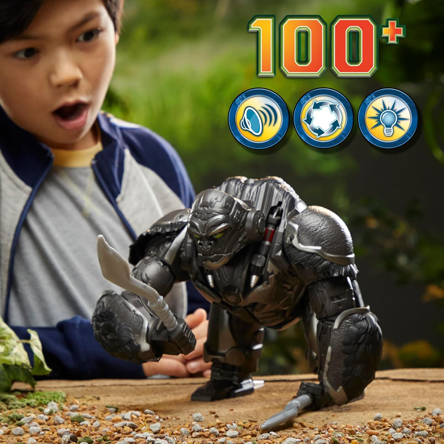 TRANSFORMERS: Rise of the Beasts Command & Convert Animatronic Optimus Primal 31.5-cm Electronic Toy For 6+ Years, Includes: figure, 2 accessories and instructions. PRIMAL ANIMATRONIC