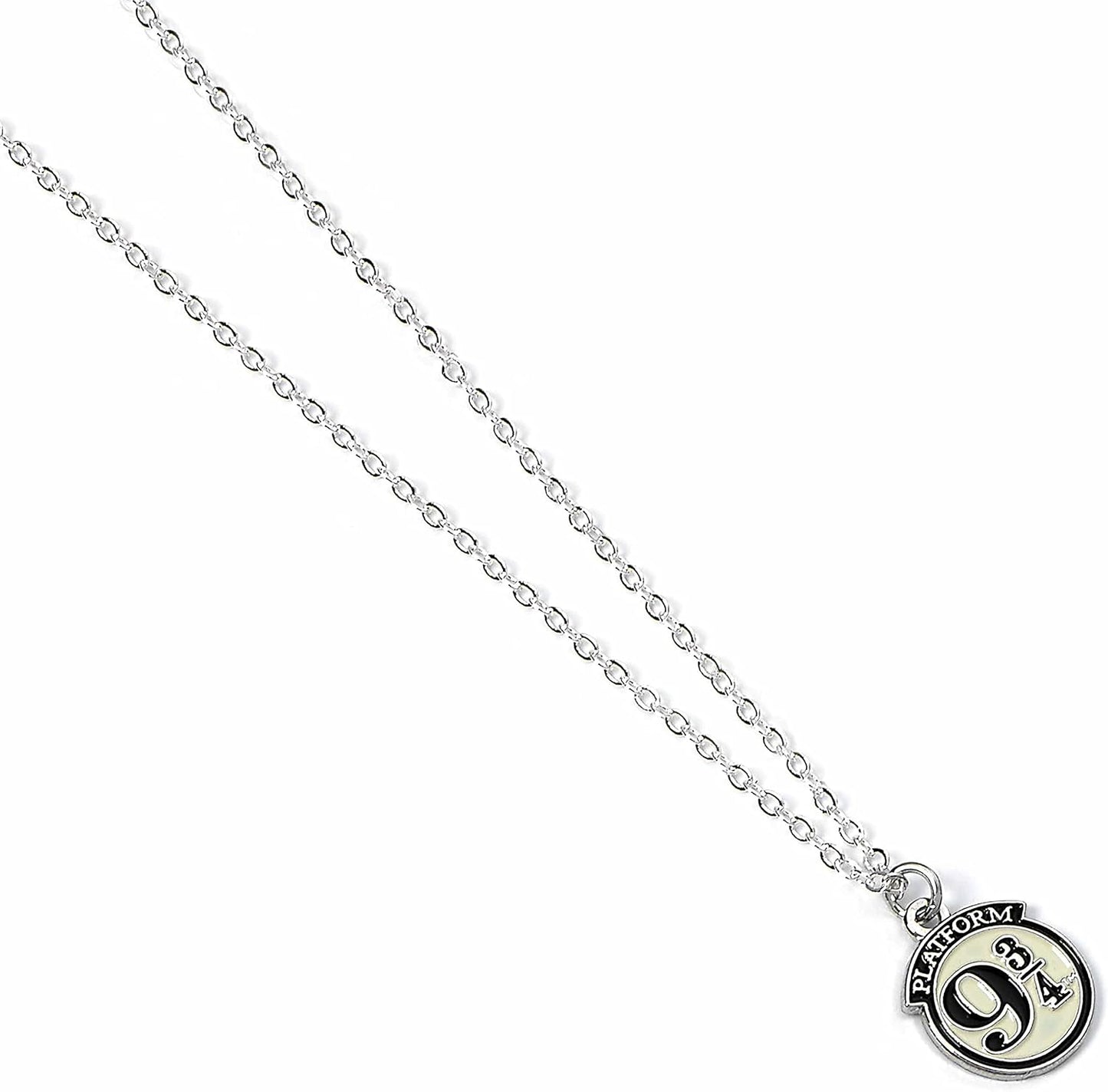 Harry Potter Platform 9 3/4 Halsketting zwart-wit Fan merch, Film, Hogwarts, Official Harry Potter Platform 9 3/4 Necklace The Carat Shop, Carat Harry Potter - Silber Anhänger, Kette - Platform 9 3/4 - Harry Potter Fanartikel