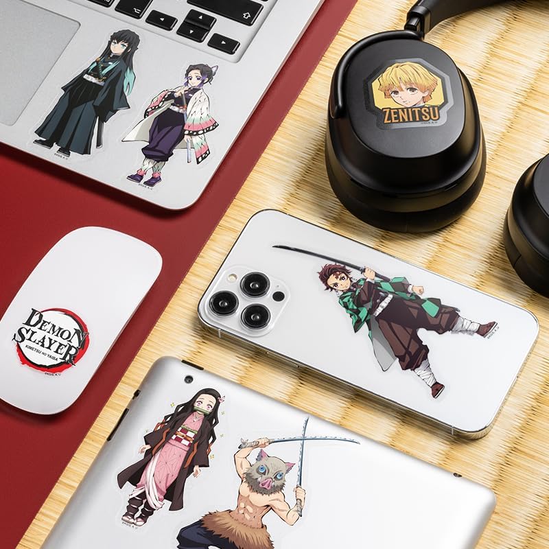 Paladone Demon Slayer Gadget Details - Customize Your Tech with Anime Stickers - 22 Waterproof & Removable Decals