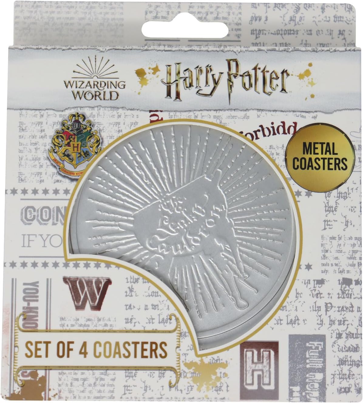 Harry Potter Set of 4 Embossed Metal Coasters