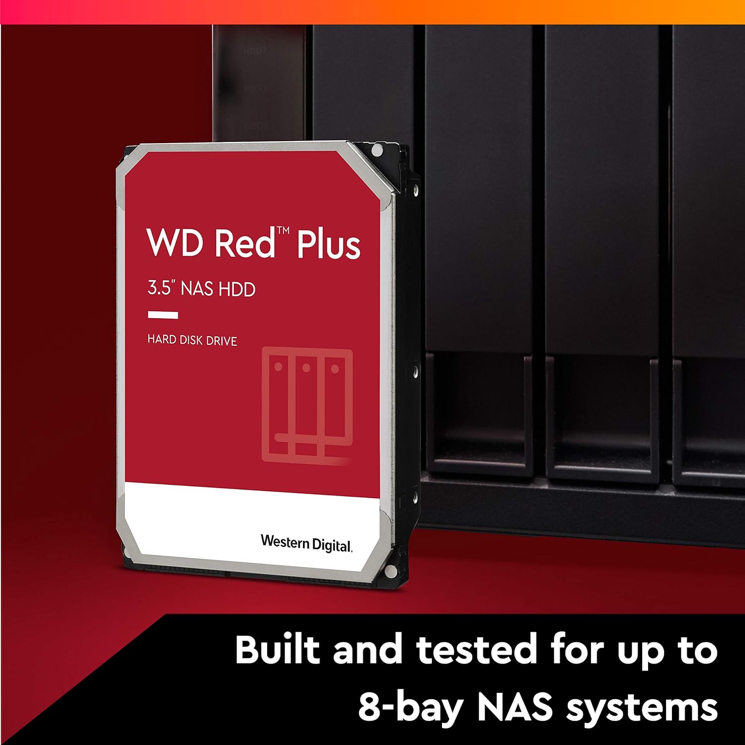 Western Digital 2TB WD Red Plus NAS Internal Hard Drive HDD - 5400 RPM, SATA 6 Gb/s, CMR, 64 MB Cache, 3.5" -WD20EFPX