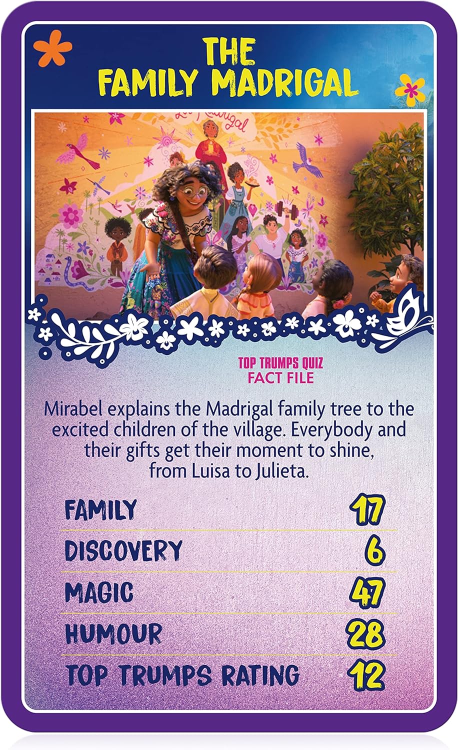 Top Trumps Disney’s Encanto Specials Card Game, play with 30 of your favourite moments with the Madrigal family, Casita Star, Antonio, Bruno and Luisa, educational gift and toy for ages 8 plus