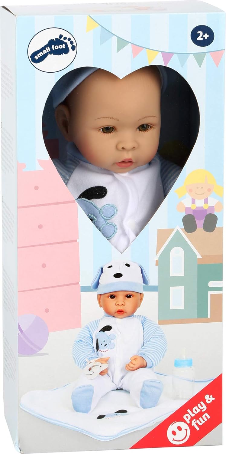 small foot 2736 Baby doll "Benno", incl. accessories: blanket, cap, romper and bottle, from 2 years