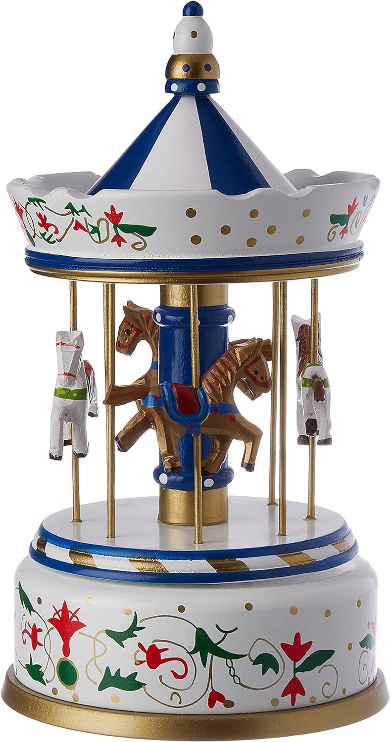 Small Foot Nostalgic Musical Roundabout, Large, Wood, Multi-Colour, 16 x 16 x 28 cm