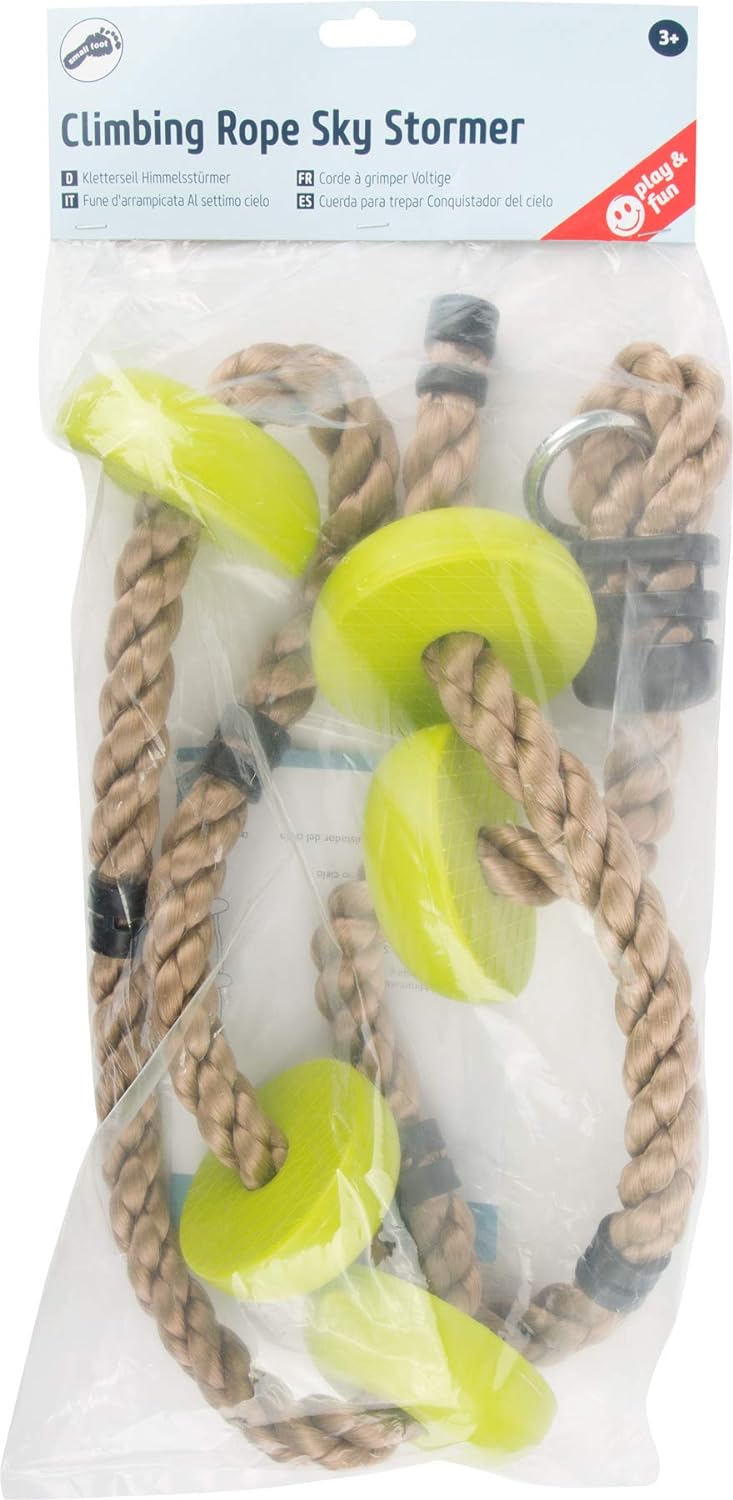 small foot 10877 Climbing rope for playground, weatherproof material, with safety hook and treads, from 3 years on