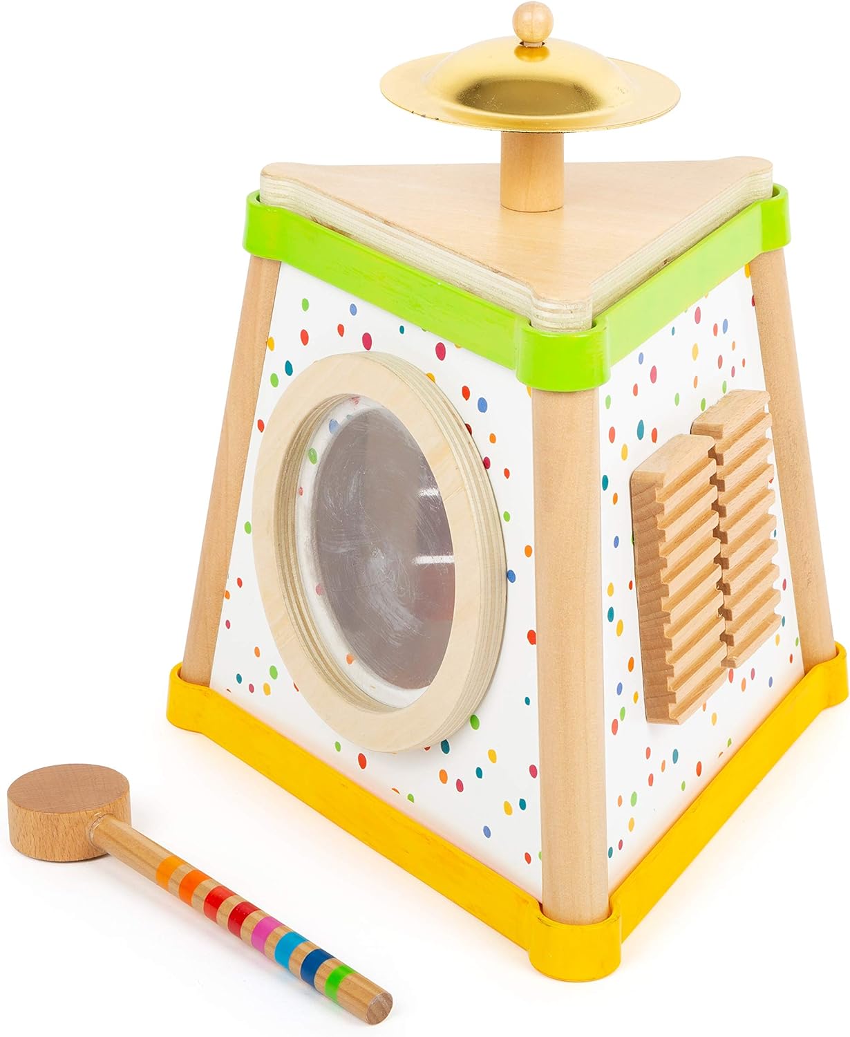 Small Foot 11507 Musical Triangle Sound, Made of Wood, a Brightly Coloured Multi-Instrument for Young Musicians Toys, Multicolored