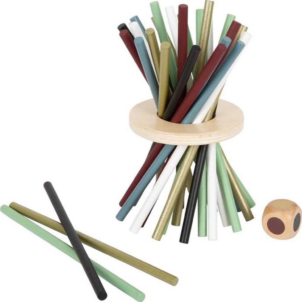 small foot Vertical Mikado "Gold Edition" made of wood, popular parlour game for the whole family, 12382