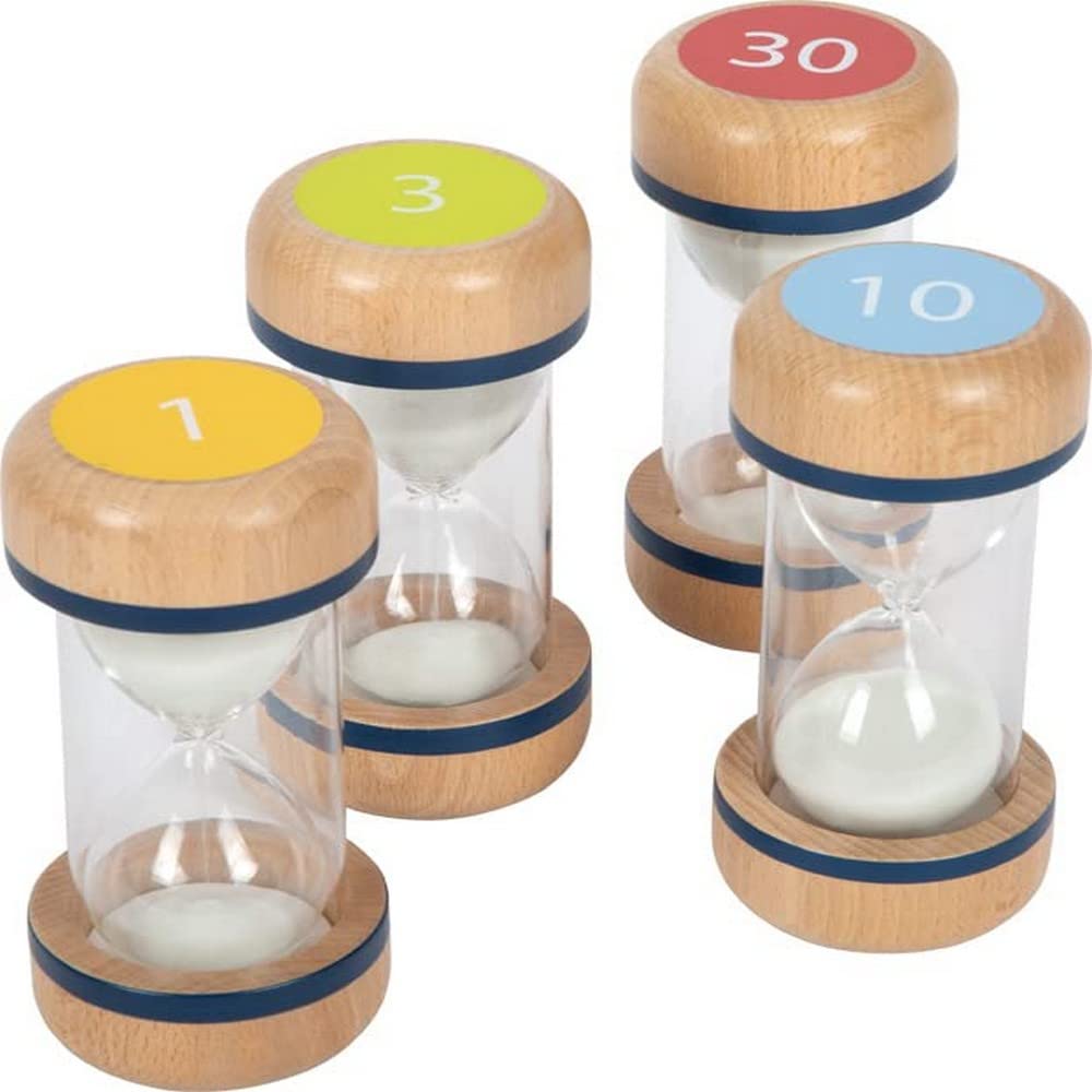 Small Foot Set de Relojes de Arena XL Educate de Madera de Haya, Juguete de Aprendizaje a Partir de los 3 años, 12386 Toys, Multicolor, Small