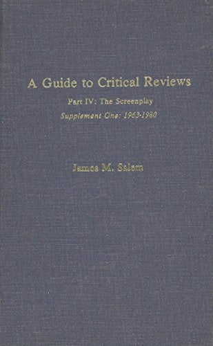 A Guide to Critical Reviews, Part IV, Supplement I