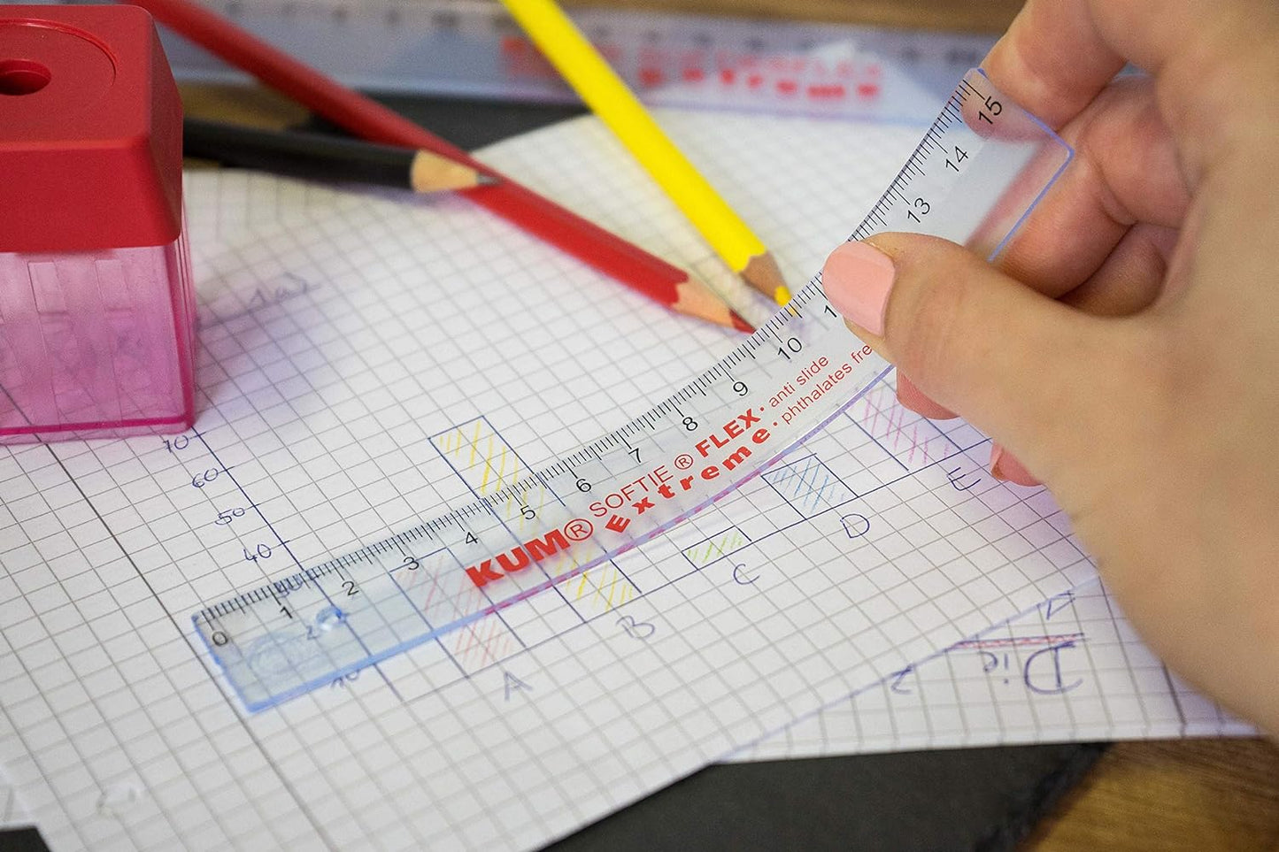 Kum az225.09.19 T L1 Softie Flex Extremely Flexible Ruler, 1 Piece, 15 cm, Transparent Ruler 15 cm