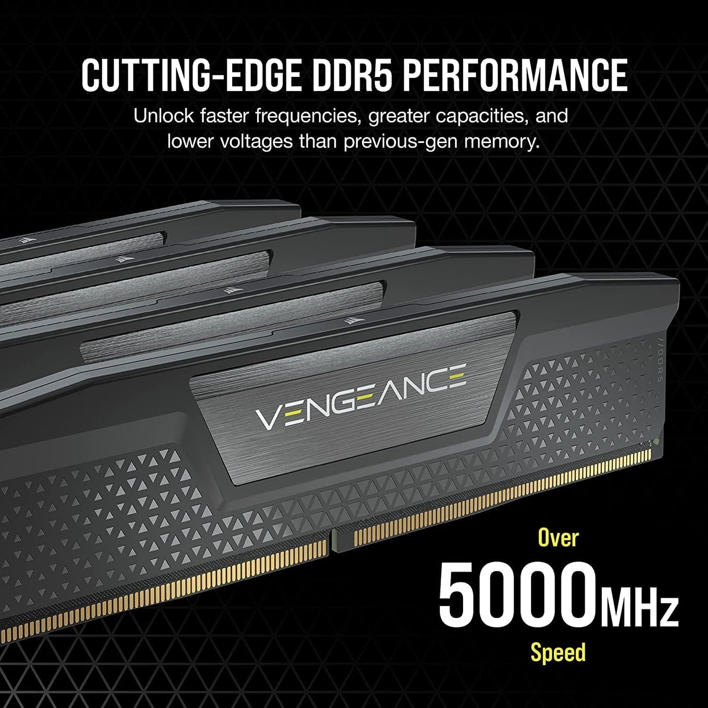 CORSAIR VENGEANCE DDR5 RAM 32GB (2x16GB) 6400MHz CL32 Intel XMP iCUE Compatible Computer Memory - Black (CMK32GX5M2B6400C32) 32GB (2x16GB) Black