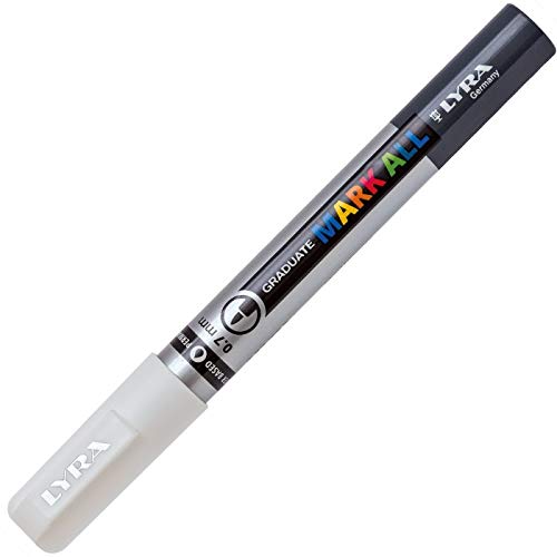 LYRA 6 Permanent Markers Mark All 0.7mm (White