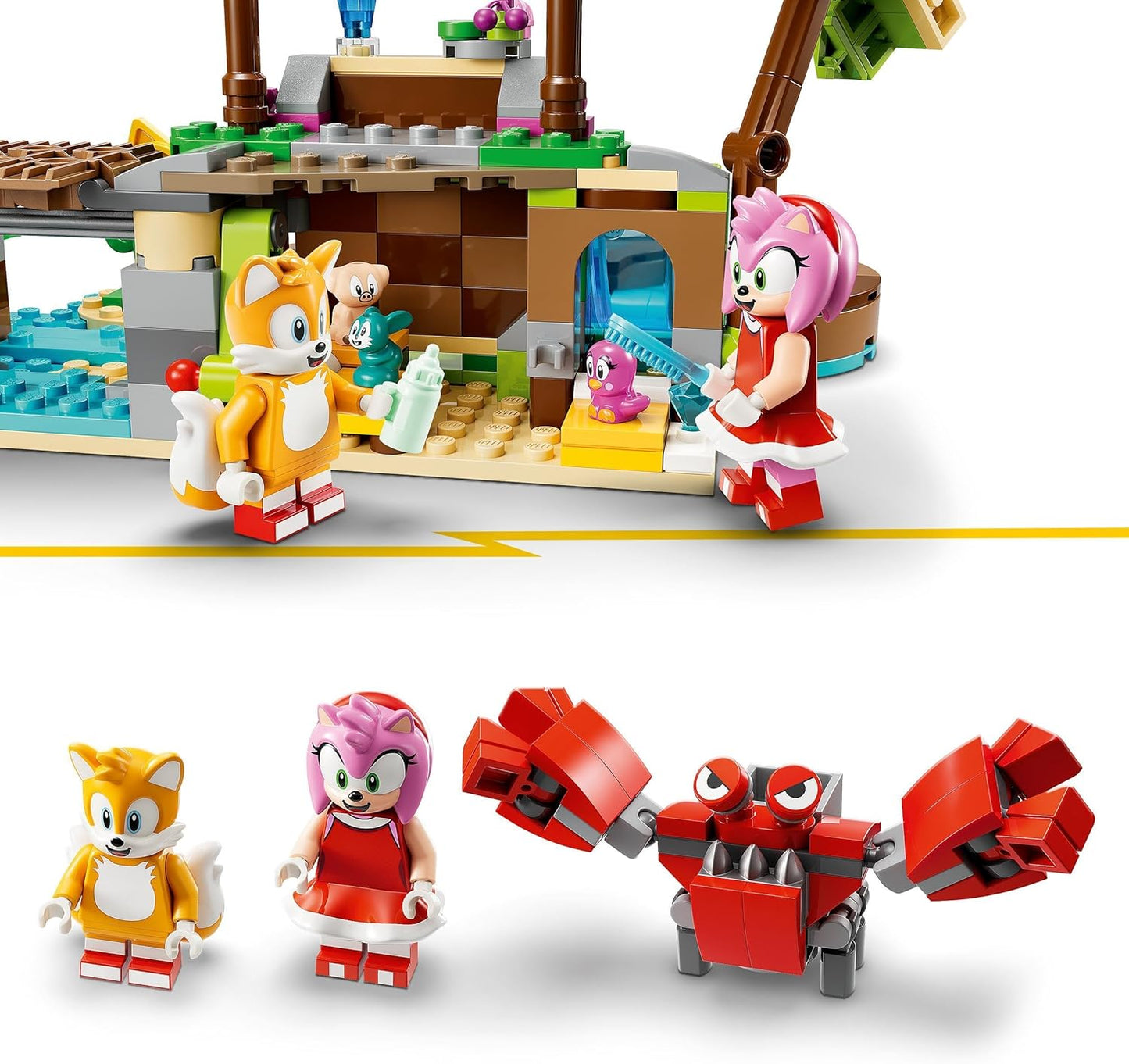 LEGO Sonic The Hedgehog Amys Tierrettungsinsel Spielzeug-Set, Baubares Spiel mit 6 Charakteren, darunter Amy & Tails-Figuren, Geschenke für Kinder, Jungen und Mädchen ab 7 Jahren 76992