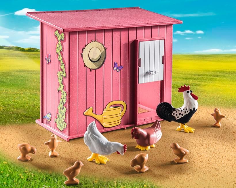 PLAYMOBIL | Country | Hühner mit Küken | Hühnerhaus für deinen Bauernhof | Spielzeug für Kinder ab 4 Jahren | 71308
