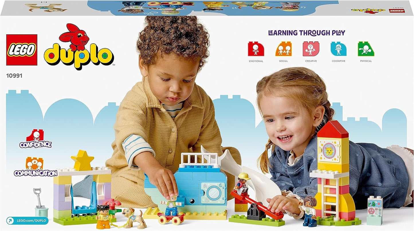 LEGO DUPLO Dream Playground Set, Building Toy for Kids 2 Plus Year Old with Whale and Rocket Builds, Help Toddlers Learn Letters, Numbers and Colours with Bricks 10991