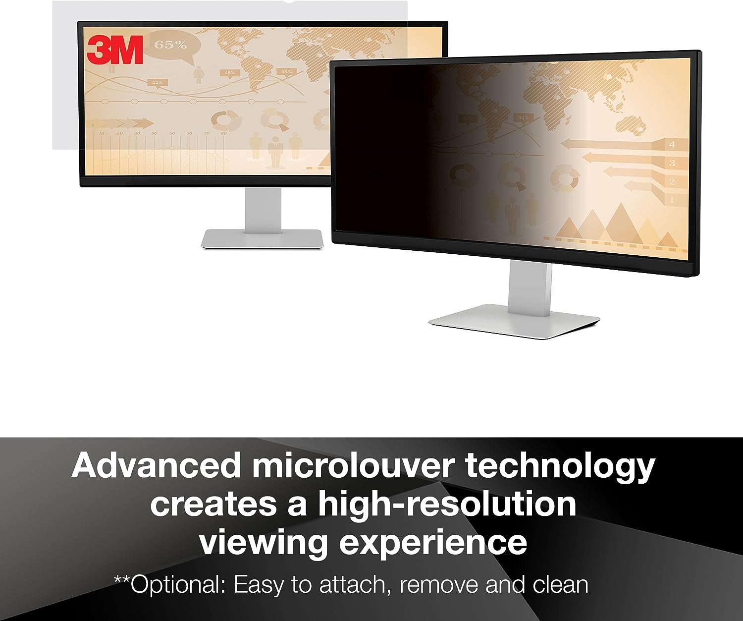 3M Privacy Filter for 28" Widescreen Monitor (16:10) (PF300W1B),Black