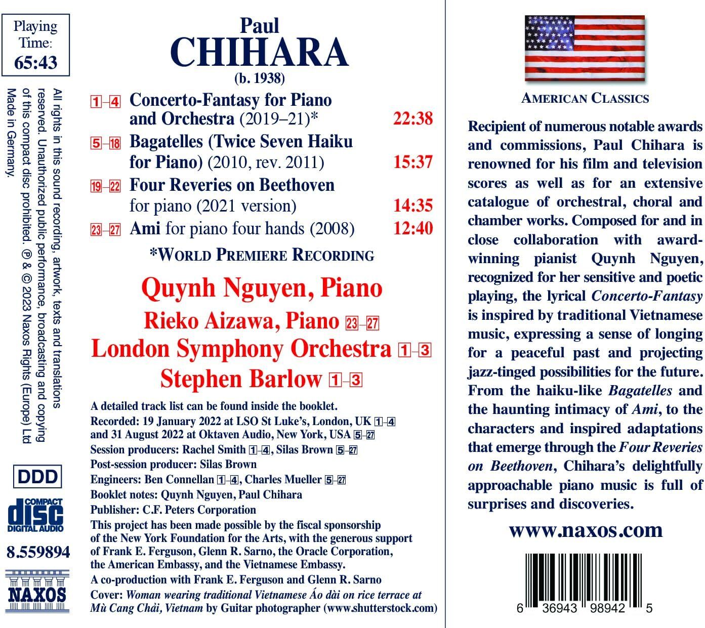 Paul Chihara: Concerto-fantasy for Piano and Orchestra/...