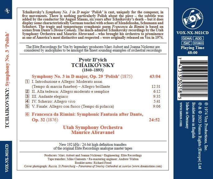 Tchaikovsky: Symphony No. 3 'Polish'/Francesca Da Rimini...