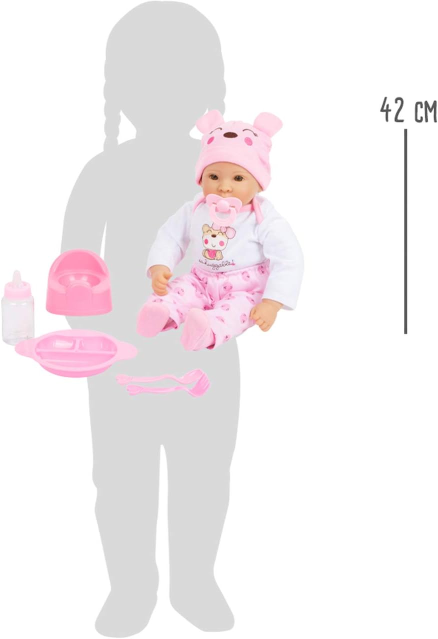 Small Foot 11522 Girl Baby Doll with Accessories, Role-Playing Toy, with Soft Body, 5 Pieces