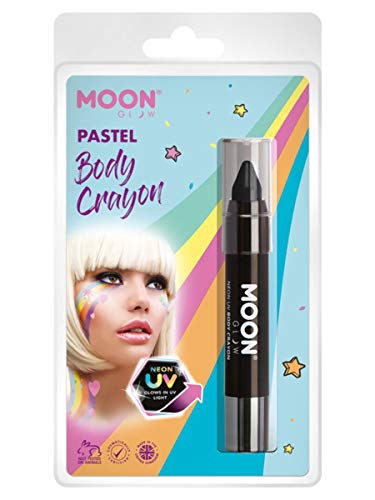 Smiffys Moon Glow Pastel Neon UV Body Crayons, Black
