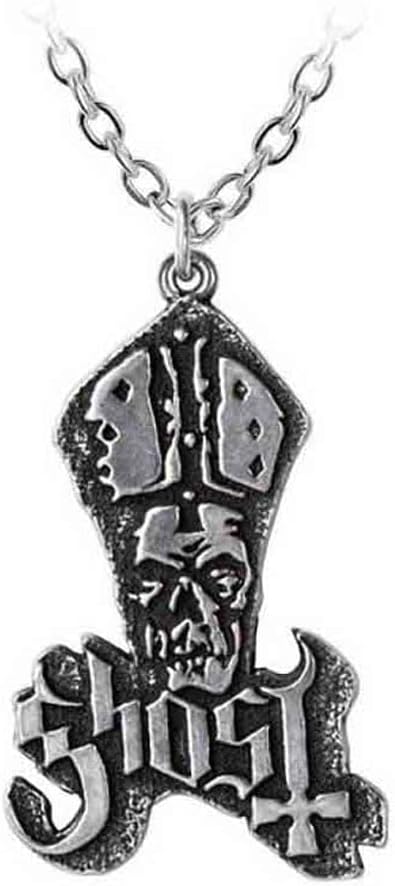 Alchemy Ghost Papa Band Logo Pendant Necklace One Size, One Size, Metal, Silver