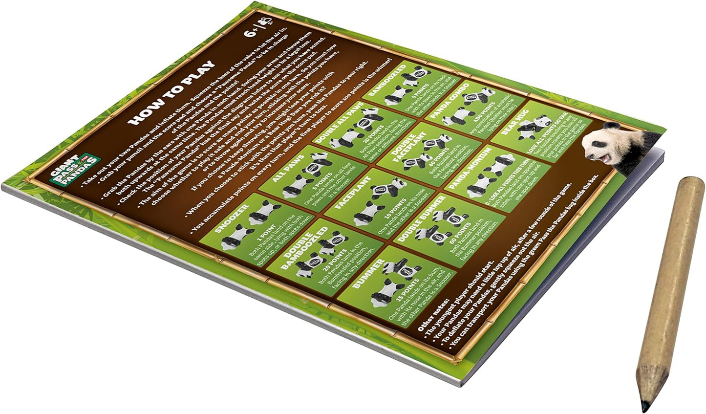 PASS THE PIGS Giant Pass the Pandas Dice Game, The classic party and travel game now with a pair of pudgy, inflatable Pandas, Will you get a Snoozer or a bummer? makes a great gift for ages 6 plus