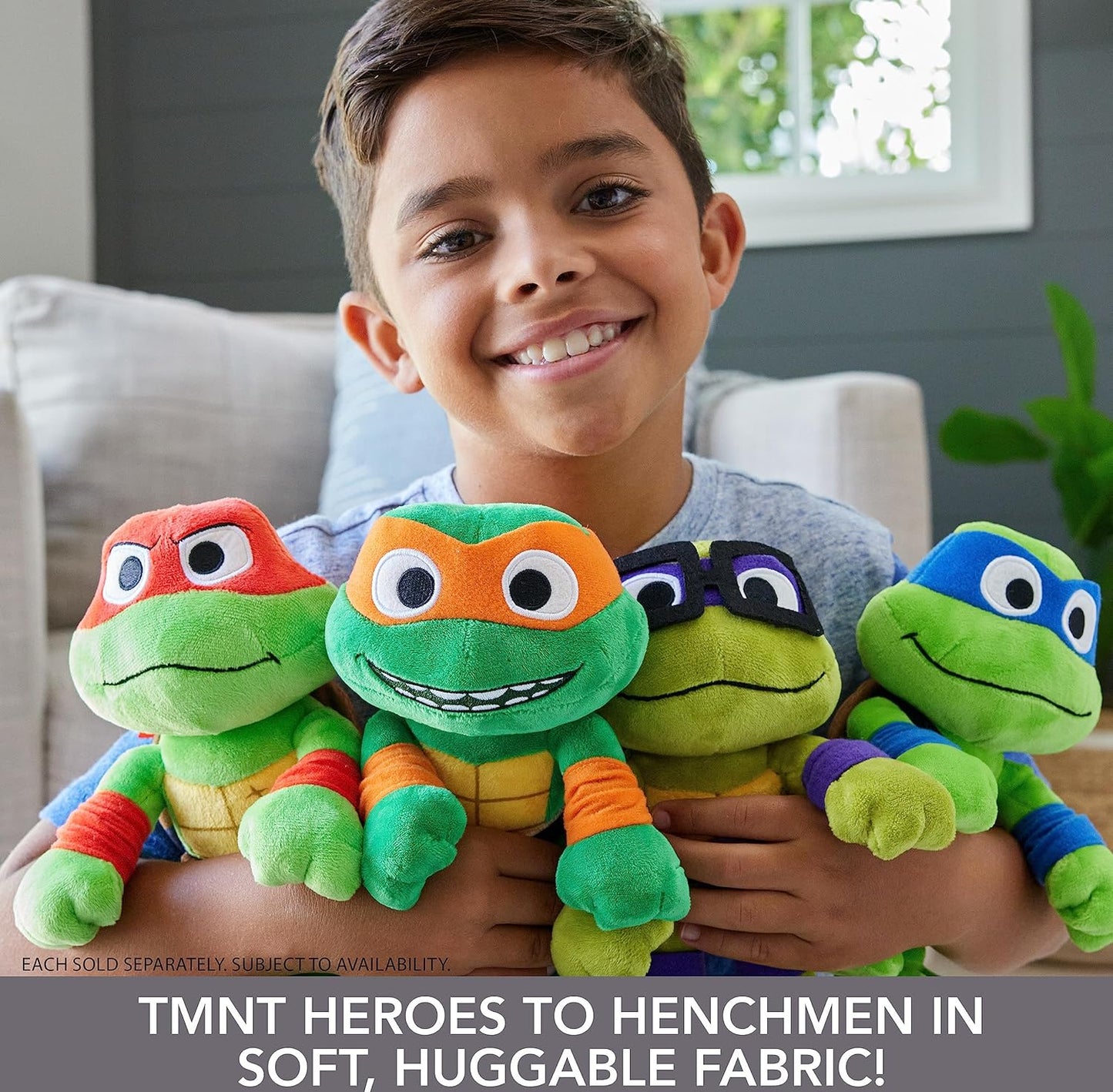 Teenage Mutant Ninja Turtles: Mutant Mayhem Leonardo Plush Toy, 8 Inch Blue Masked Soft Doll of TMNT Movie Character Leader Leo, HRC77