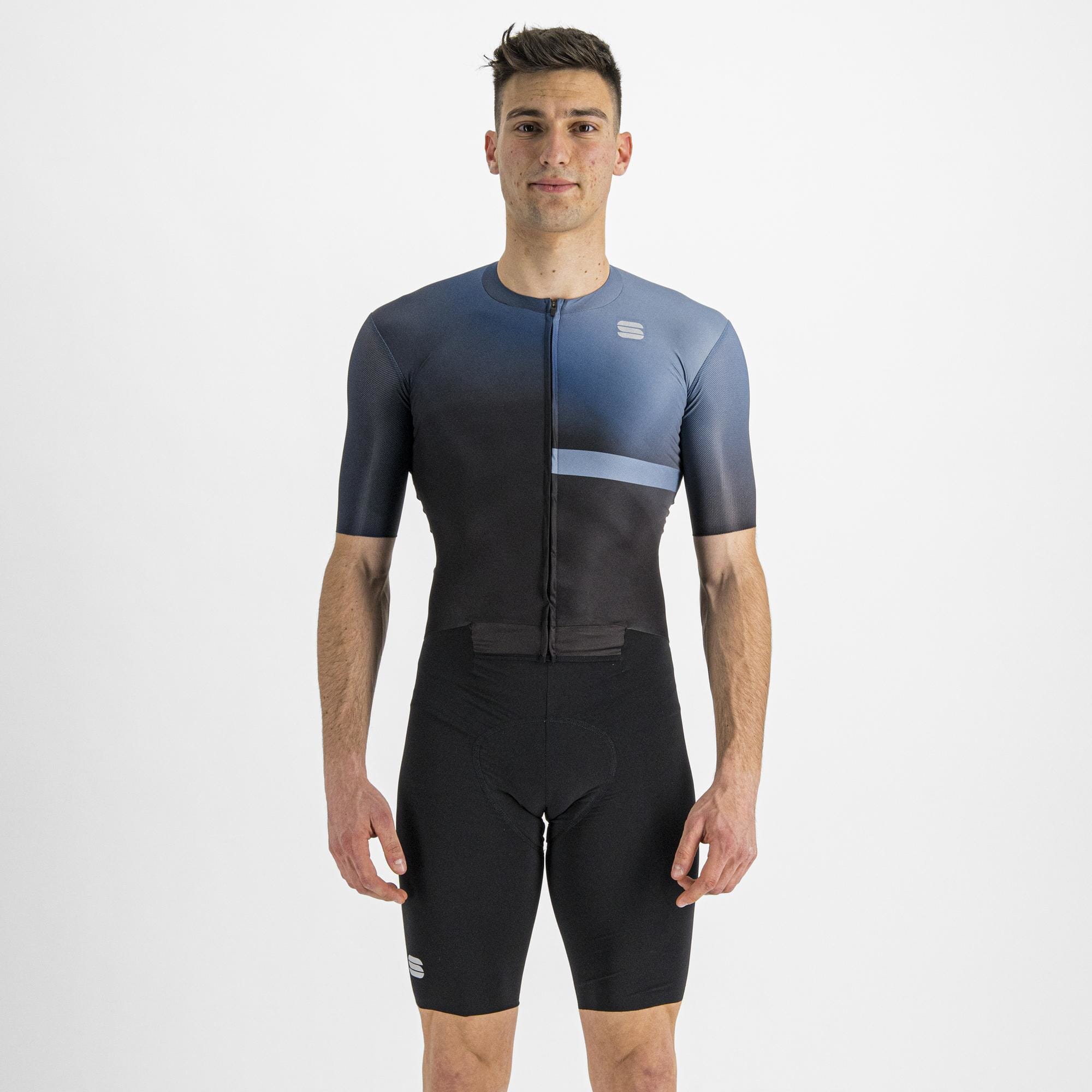 Sportful Bomber Suit 2XL Black/Galaxy Blue