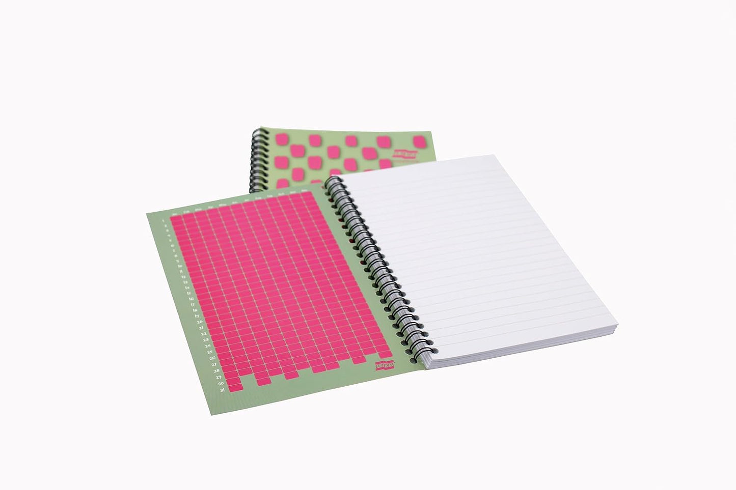 Exacompta Europa Splash - Ref EU1505Z Wirebound Notebooks, Bright Cover, 160 Lined Pages, A5 Size with Micro-Perforated Pages, Pack of 3 Pink/Green Cover