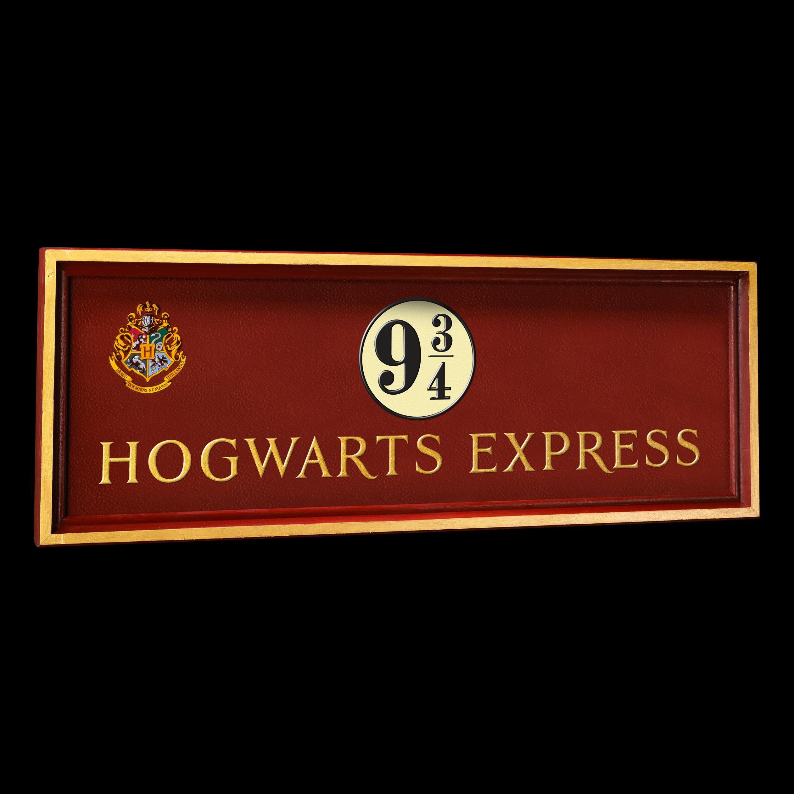 The Noble Collection Harry Potter Platform 9 3/4 Sign - 23in (58cm) Wooden Hogwarts Express Plaque - Officially Licensed Film Set Movie Props Gifts