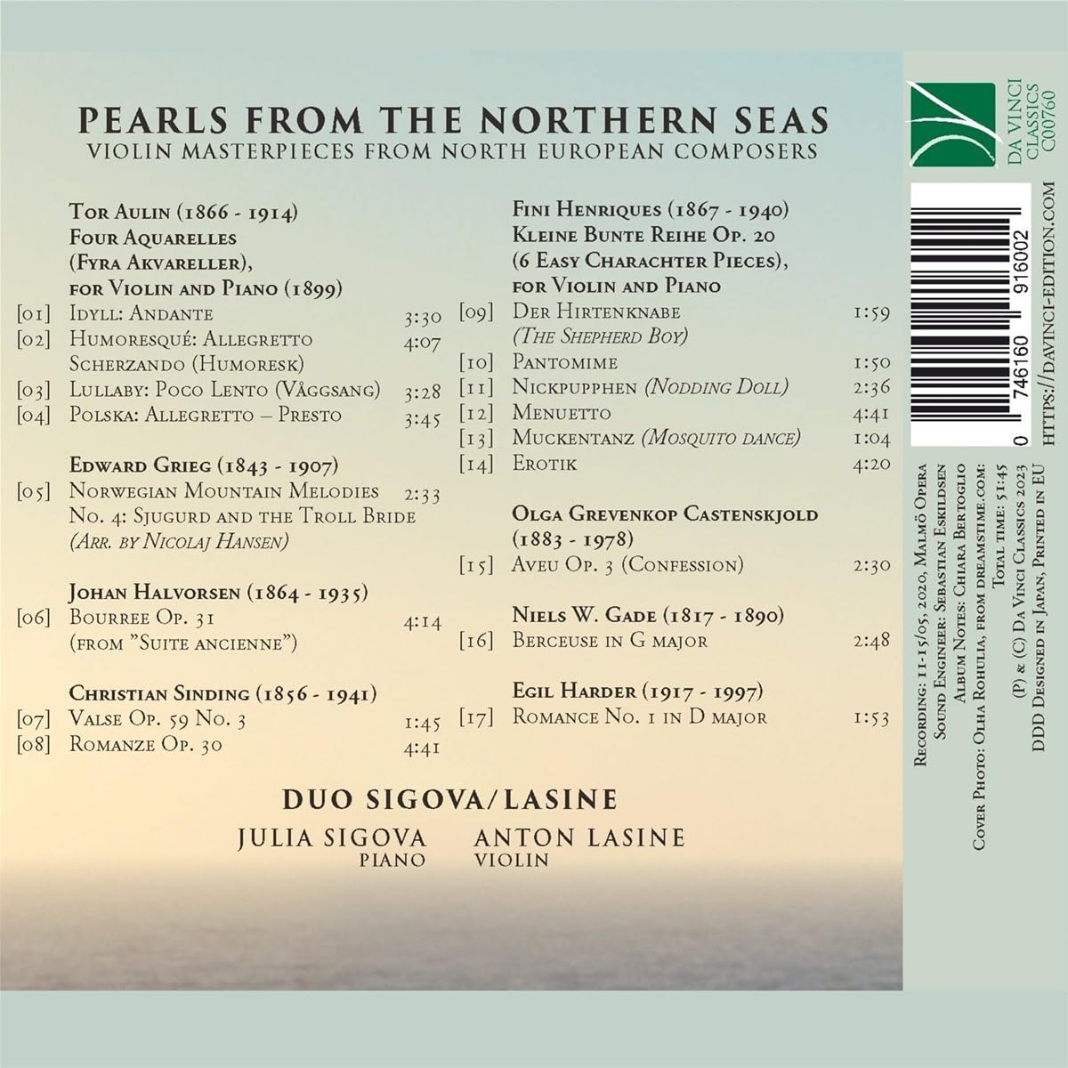 Pearls from the Northern Seas (Violin Masterpieces from North European Composers