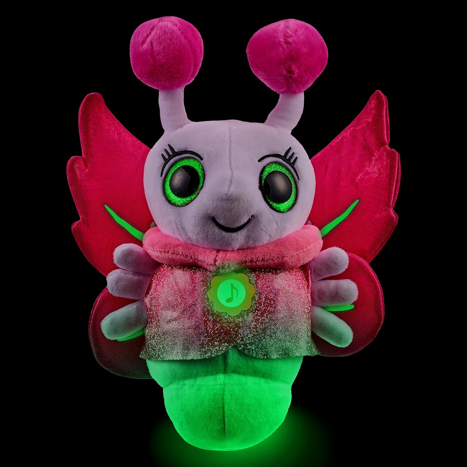 Glowies Fireflies by Eolo GW005 Glowies Firelfies Toddler Sleep Aid Gift Nightlight 3 Soothing lullabies and 2 Relaxing Sounds Auto-Off Timer,Pink,Small