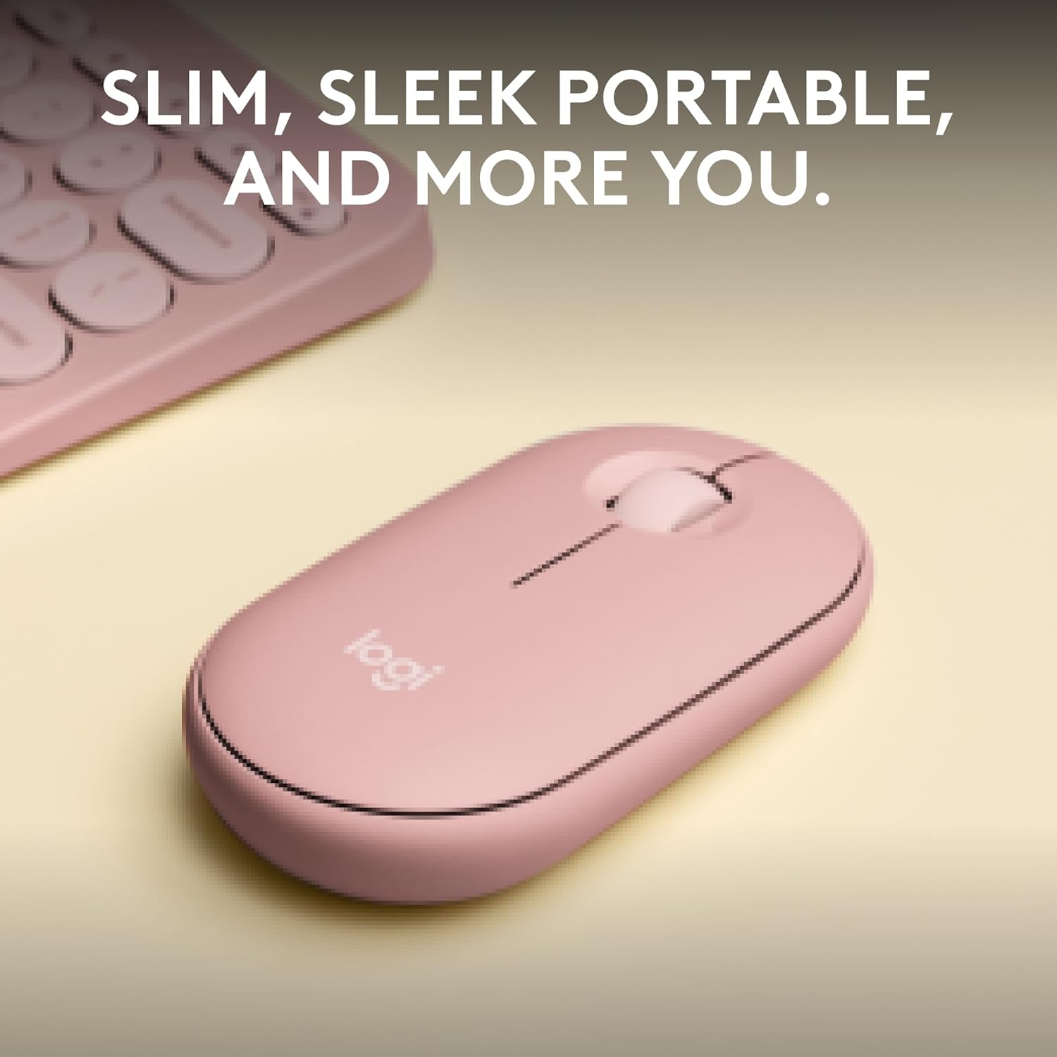 Logitech Pebble Mouse 2 M350s Slim Bluetooth Wireless Mouse, Portable, Lightweight, Customisable Button, Quiet Clicks, Easy-Switch for Windows, macOS, iPadOS, Android, Chrome OS
