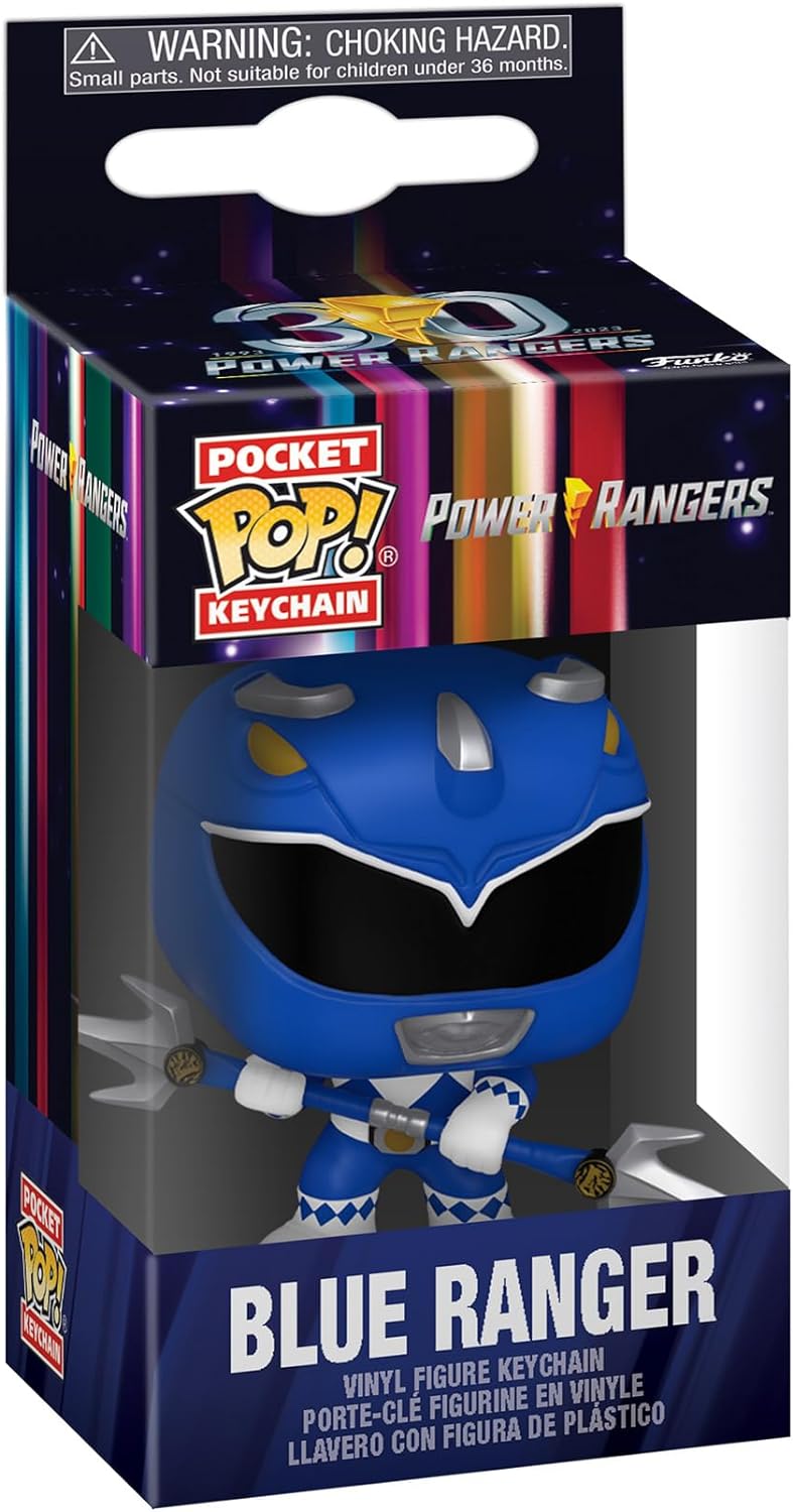 Funko POP! Keychain: Mighty Morphin Power Rangers 30th - Blue Ranger - Power Rangers TV - Collectable Vinyl Mini Figure Novelty Keyring - Stocking Filler - Gift Idea - Official Merchandise - TV Fans