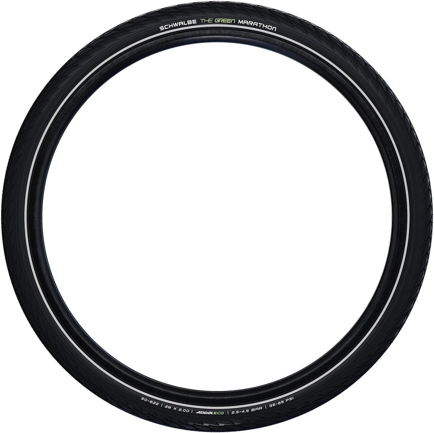 Schwalbe Marathon Vert Pneu Unisex-Adult, Noir/réfléchissant, 55-622 (28x2.15