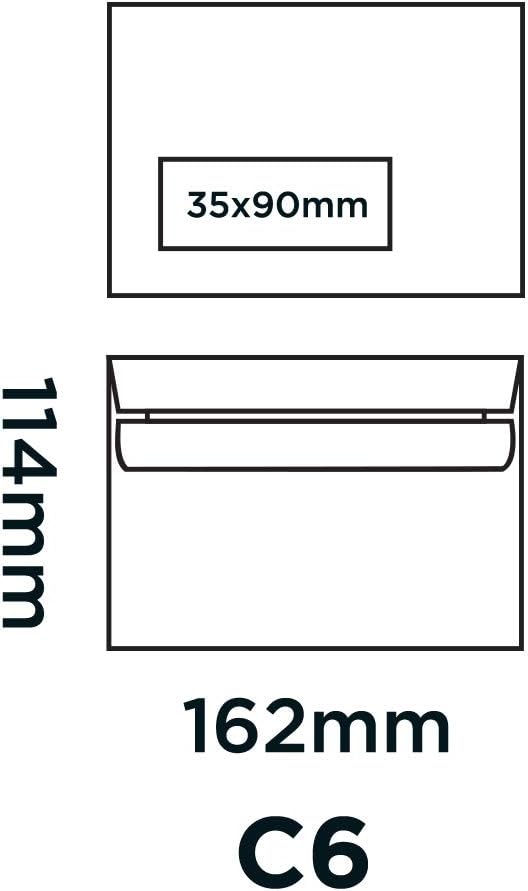 Blake Purely Everyday C6 114 x 162 mm 90 gsm Wallet Self Seal Window Envelopes (2603W) White