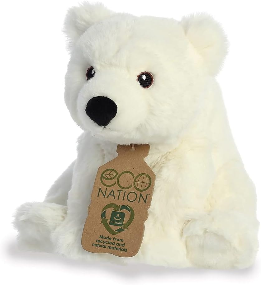 AURORA, 35030, Eco Nation Polar Bear, 9.5In, Soft Toy, White