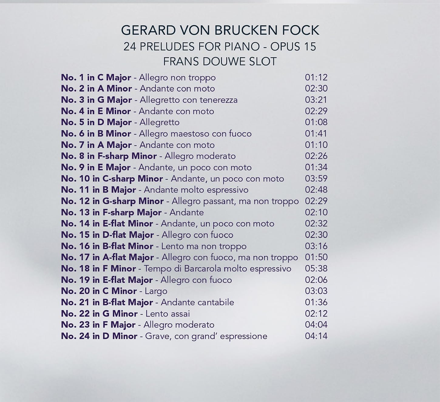 24 Preludes pour Piano Op 15