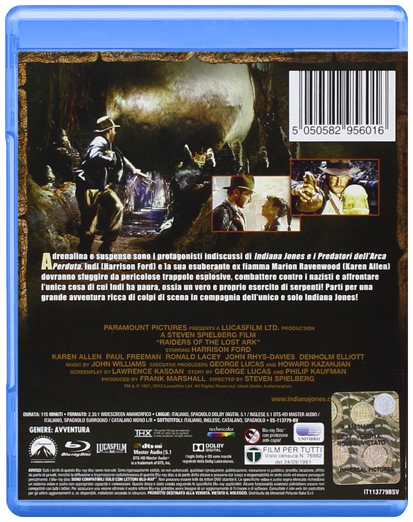 indiana jones e i predatori dell'arca perduta (blu-ray) blu_ray Italian Import